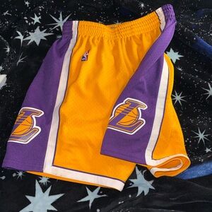 Mitchell & Ness Kids Gold and Purple Sports Shorts